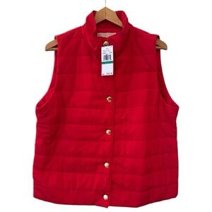 ⭐️NWT⭐️Michael Kors Red Quilted Snap-Front Vest-Size Large